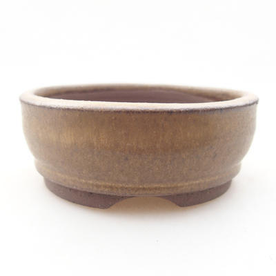 Keramik Bonsai Schüssel 8 x 8 x 3 cm, Farbe braun - 1