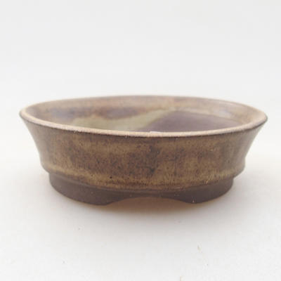 Keramik Bonsai Schüssel 7 x 7 x 2 cm, Farbe braun - 1
