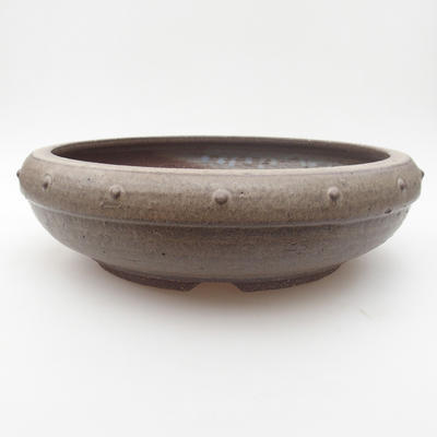 Keramik Bonsaischale 23,5 x 23,5 x 7 cm, Farbe grau - 1