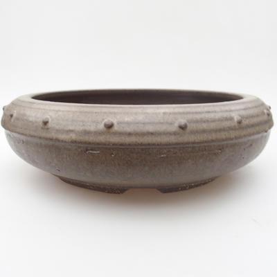Keramik Bonsaischale 23,5 x 23,5 x 7,5 cm, Farbe grau - 1