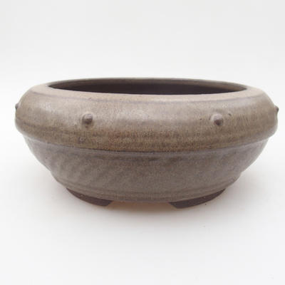 Keramik Bonsai Schüssel 17 x 17 x 7,5 cm, Farbe grau - 1