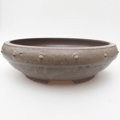 Keramik Bonsaischale 23 x 23 x 7 cm, Farbe grau - 1