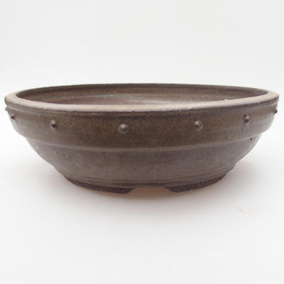 Keramik Bonsai Schüssel 24 x 24 x 7,5 cm, Farbe grau - 1