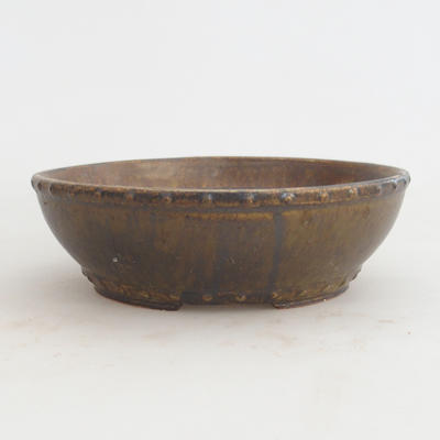 Keramik Bonsaischale 18 x 18 x 5,5 cm, Farbe braun - 2. Wahl - 1