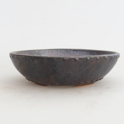 Keramik Bonsaischale 17,5 x 17,5 x 5 cm, Farbe braun - 2. Wahl - 1