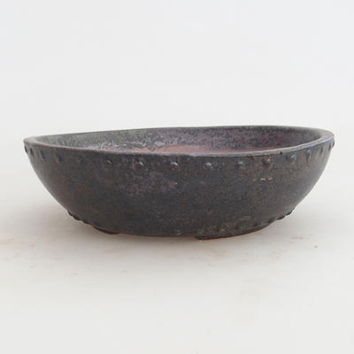 Keramik Bonsaischale 17,5 x 17,5 x 5 cm, Farbe braun - 2. Wahl - 1