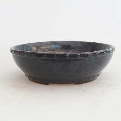 Keramik Bonsaischale 18 x 18 x 5,5 cm, Farbe schwarz - 2. Wahl - 1