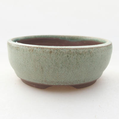 Keramische Bonsai-Schale 8,5 x 8,5 x 3,5 cm, Farbe grün - 1