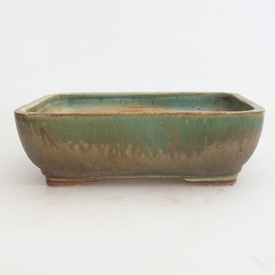 Keramik Bonsaischale 21,5 x 16 x 7 cm, braun-grüne Farbe - 2. Wahl - 1