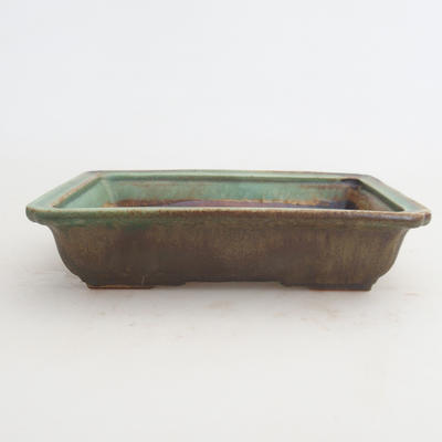 Keramik Bonsaischale 18 x 13 x 4 cm, braun-grüne Farbe - 2. Wahl - 1