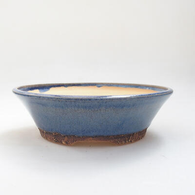 Bonsaischale aus Keramik 20,5 x 20,5 x 6 cm, Farbe blau - 1