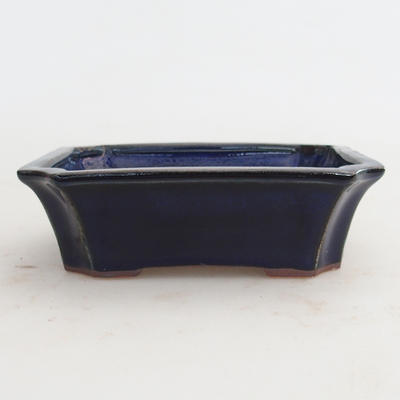 Keramik Bonsaischale 13,5 x 10,5 x 4 cm, Farbe blau - 2. Wahl - 1