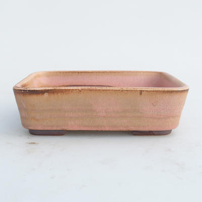 Keramik Bonsaischale 15 x 10 x 4,5 cm, braun-rosa Farbe - 2. Wahl - 1