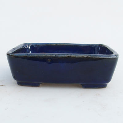 Keramik Bonsaischale 12 x 10 x 4 cm, Farbe blau - 2. Wahl - 1