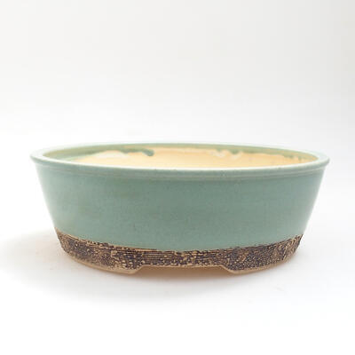 Bonsaischale aus Keramik 19 x 19 x 6,5 cm, Farbe grün - 1