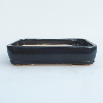 Keramik Bonsaischale 17,5 x 12,5 x 4 cm, Farbe schwarz - 2. Wahl - 1