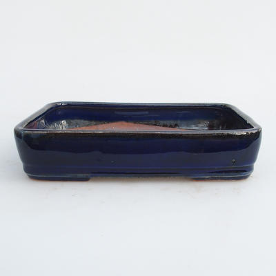 Keramik Bonsaischale 17,5 x 12,5 x 4 cm, Farbe blau - 2. Wahl - 1