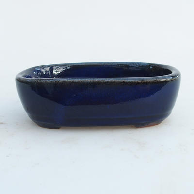 Keramik Bonsaischale 13 x 8,5 x 4 cm, Farbe blau - 2. Wahl - 1