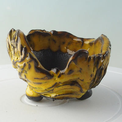 Keramikschale 9 x 9 x 6 cm, Farbe gelb - 1