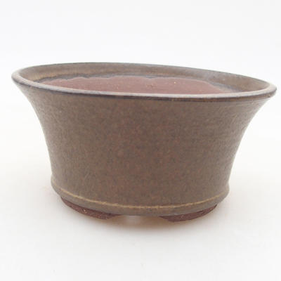 Keramische Bonsai-Schale 10,5 x 10,5 x 5 cm, braune Farbe - 1