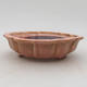 Keramische Bonsai-Schale 18 x 18 x 5 cm, Farbe braun-rosa - 1/3