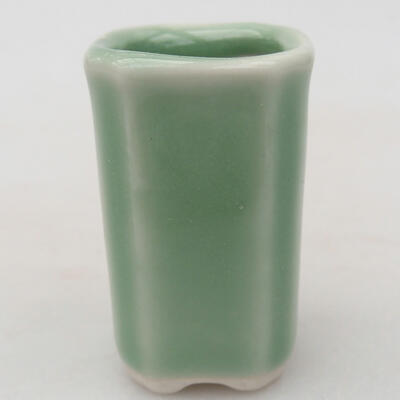Keramik-Bonsaischale 2,5 x 2,5 x 4,5 cm, Farbe grün - 1