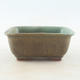 Keramische Bonsai-Schale 13,5 x 10 x 6 cm, Farbe braun-grün - 1/3