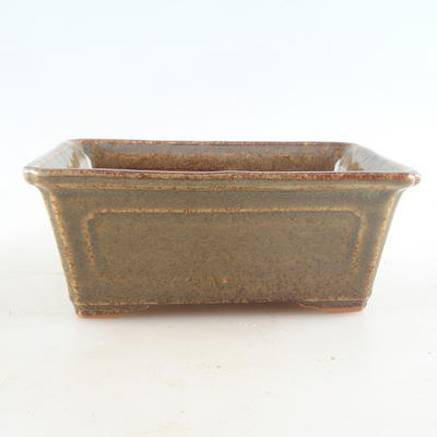 Keramische Bonsai-Schale 14 x 10 x 5,5 cm, Farbe grau-rostig - 1