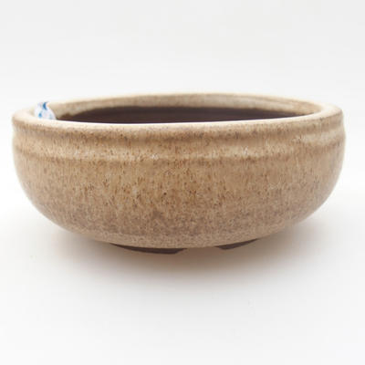 Keramik Bonsai Schüssel - 10 x 10 x 4 cm, Farbe beige - 1