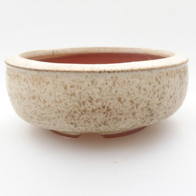 Keramik Bonsai Schüssel - 10 x 10 x 4 cm, Farbe beige - 1