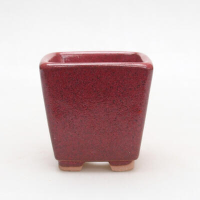 Bonsaischale aus Keramik 5,5 x 5,5 x 6 cm, Farbe Burgund - 1