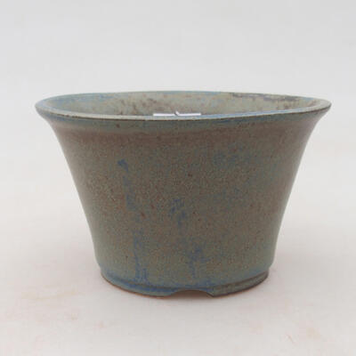 Keramische Bonsai-Schale 11 x 11 x 7 cm, braun-blaue Farbe - 1