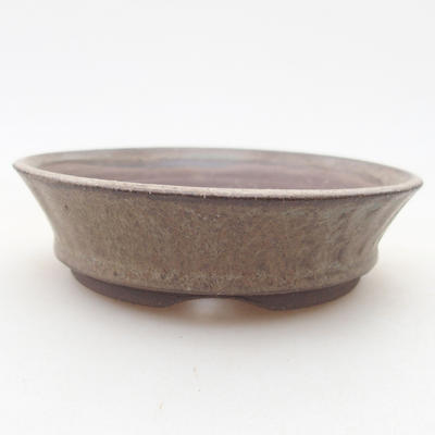 Keramische Bonsai-Schale 9,5 x 9,5 x 2,5 cm, Farbe braun - 1