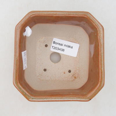 Keramische Bonsai-Schale 10 x 10 x 6,5 cm, Farbe grau-rostig - 1