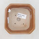 Keramische Bonsai-Schale 10 x 10 x 6,5 cm, Farbe grau-rostig - 1/3