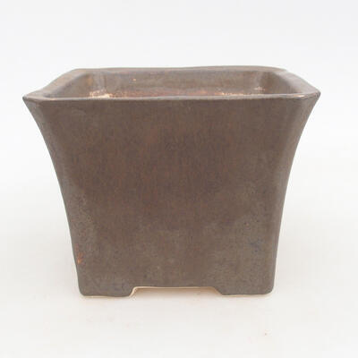 Keramische Bonsai-Schale 14,5 x 14,5 x 11,5 cm, braune Farbe - 1