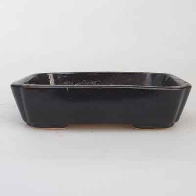 Keramik Bonsaischale 12,5 x 9 x 3 cm, Farbe schwarz - 2. Wahl - 1