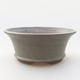 Keramische Bonsai-Schale 10 x 10 x 4 cm, graue Farbe - 1/3