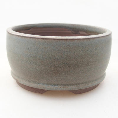 Keramische Bonsai-Schale 8 x 8 x 4 cm, graue Farbe - 1