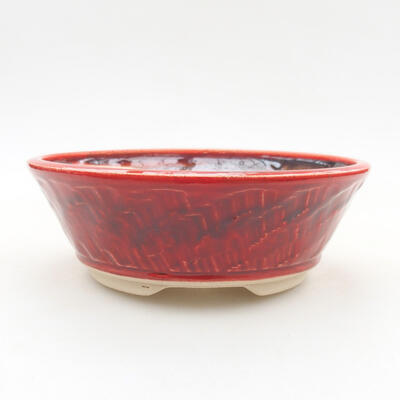Keramische Bonsai-Schale 16 x 16 x 5 cm, Farbe rot - 1