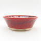 Keramische Bonsai-Schale 16 x 16 x 5 cm, Farbe rot - 1/3