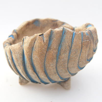 Keramikschale 8 x 7,5 x 6 cm, braun-blaue Farbe - 1