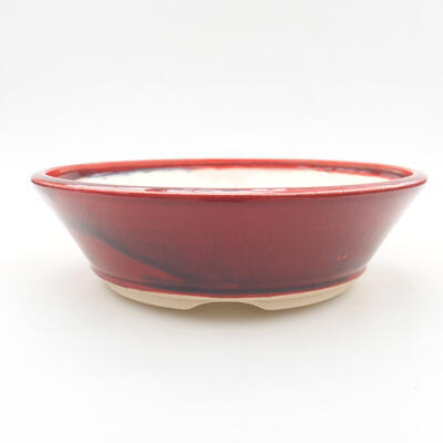 Keramische Bonsai-Schale 17,5 x 17,5 x 5 cm, rote Farbe - 1