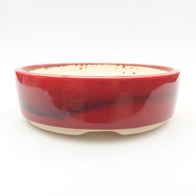 Keramische Bonsai-Schale 17,5 x 17,5 x 5,5 cm, rote Farbe - 1