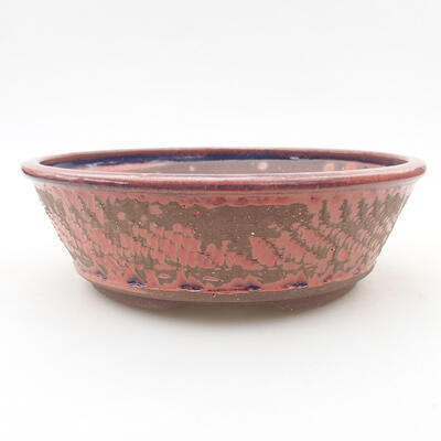 Keramik Bonsai Schüssel 18 x 18 x 5,5 cm, burgunder Farbe - 1