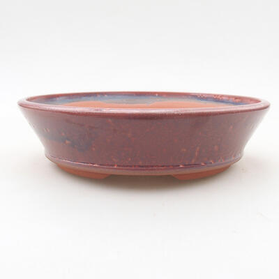 Keramik Bonsai Schüssel 17 x 17 x 4,5 cm, burgunder Farbe - 1