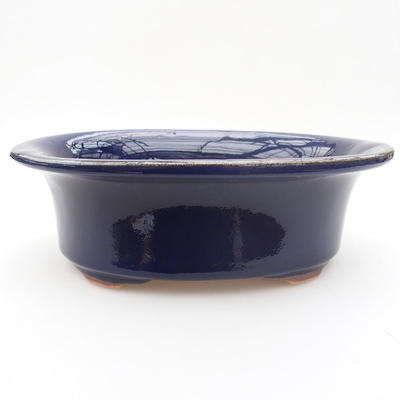 Keramik Bonsaischale 19 x 15,5 x 6 cm, Farbe blau - 1
