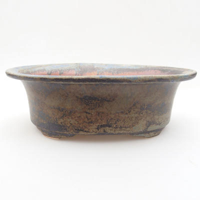 Keramik-Bonsaischale 19 x 15,5 x 6 cm, blaugraue Farbe - 1