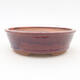 Keramik Bonsai Schüssel 14 x 14 x 4 cm, burgunder Farbe - 1/3