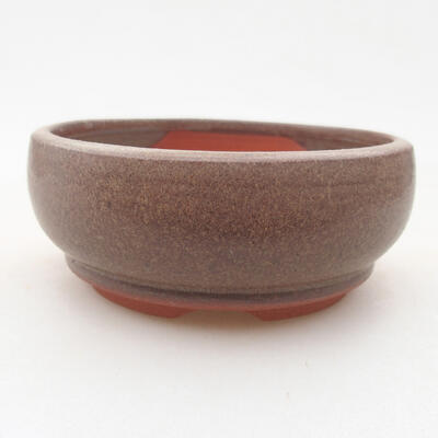 Keramik Bonsai Schüssel 10 x 10 x 4 cm, Farbe braun - 1
